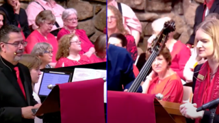 David and Anne preaching pentecost 2025