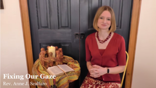 Pastor Anne preaching on April 26